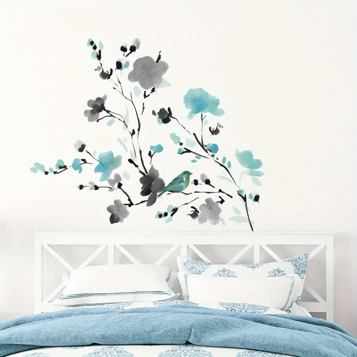 Sticker Mural Fleurs Aquarelle