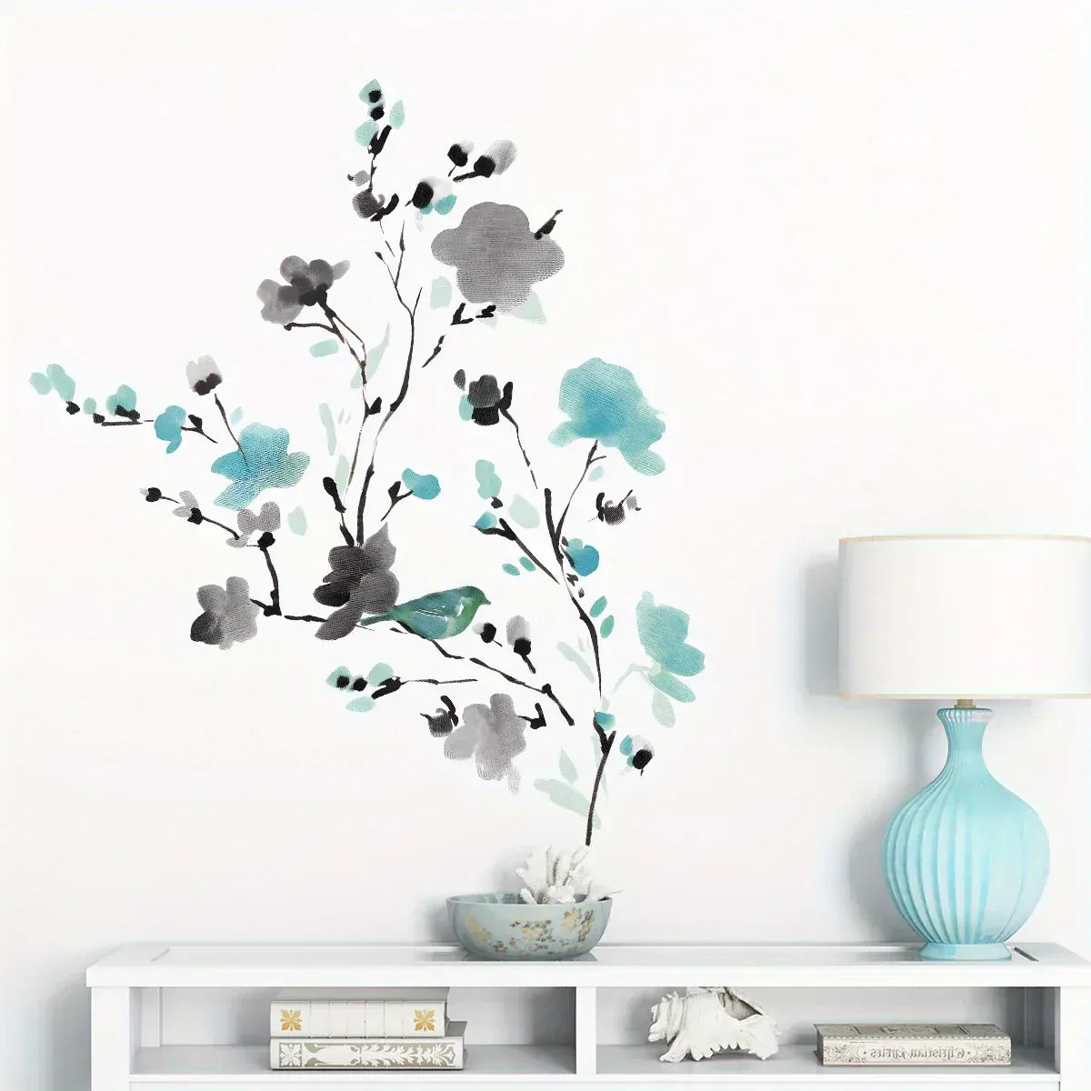 Sticker Mural Fleurs Aquarelle