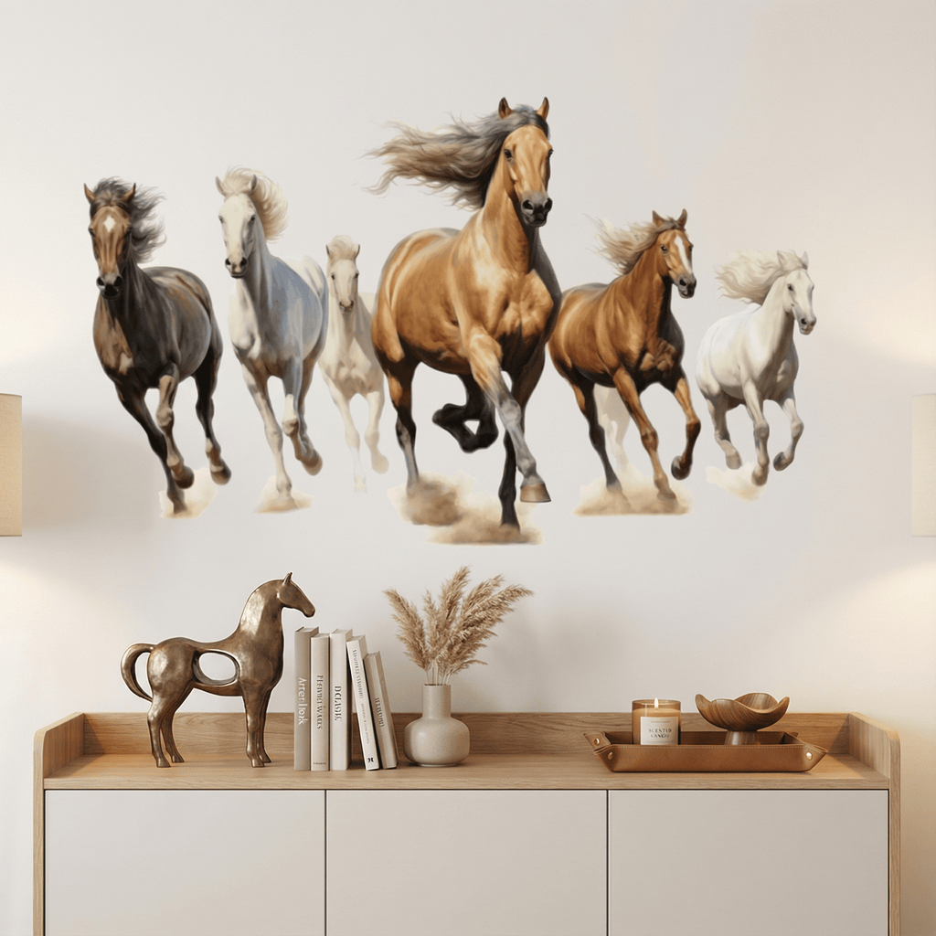 Sticker Mural Groupe de Chevaux au Galop