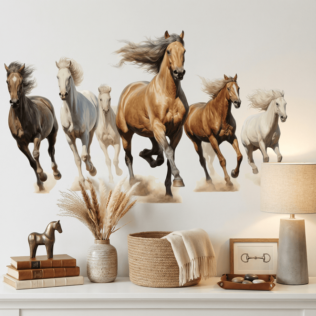 Sticker Mural Groupe de Chevaux au Galop