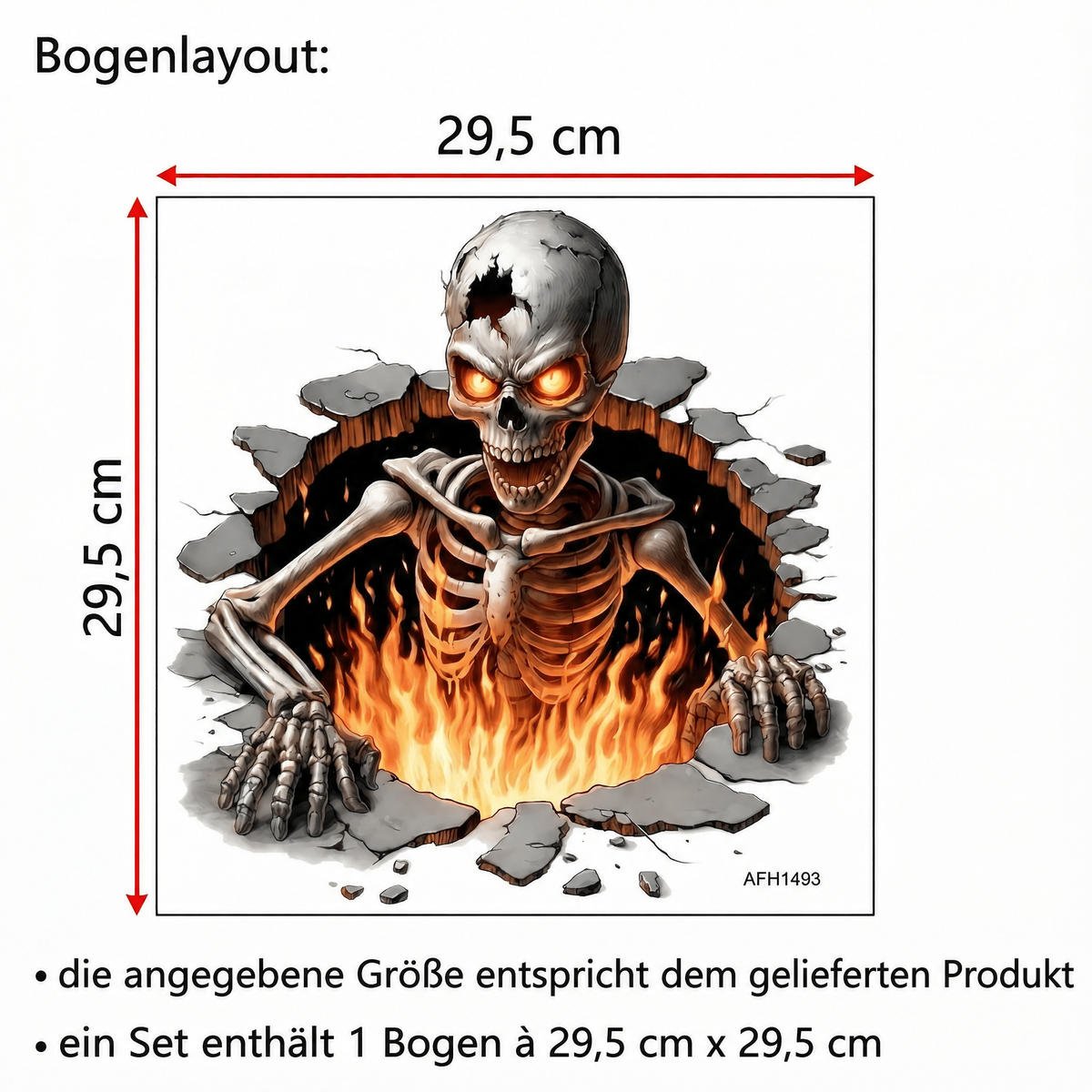 Wandtattoo Halloween - Maße