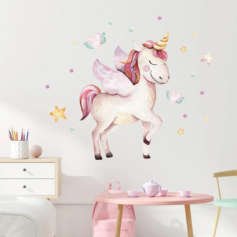 Sticker Mural Licorne avec Ailes