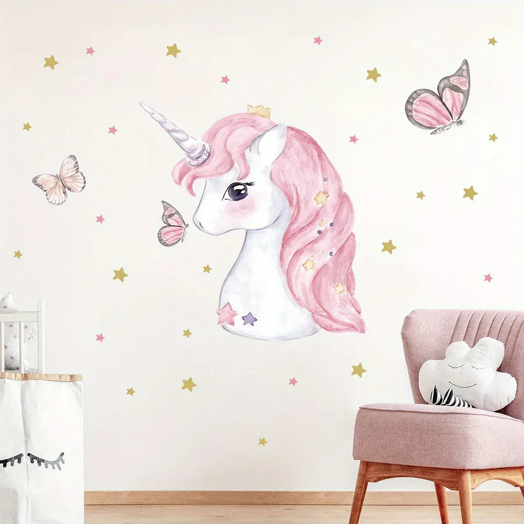 Sticker Mural Licorne Chambre Bébé Fille