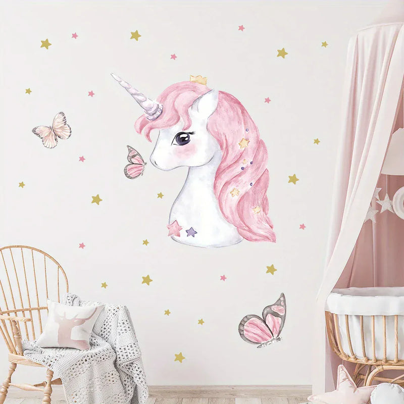 Sticker Mural Licorne Chambre Bébé Fille