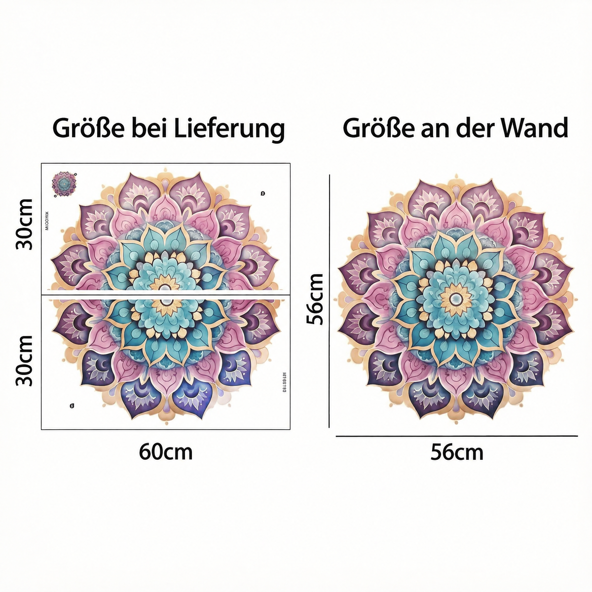 Wandtattoo Zen-Mandala - Maße
