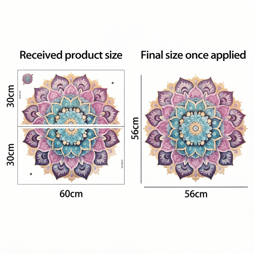 Zen Mandala Wall Sticker - dimensions