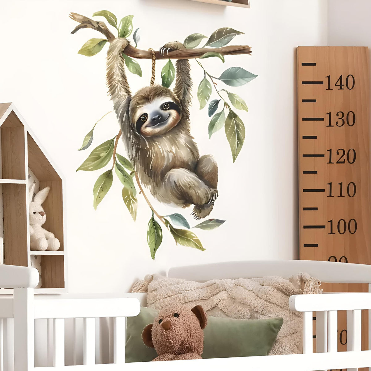 Sticker Mural Paresseux Aquarelle Chambre Bébé