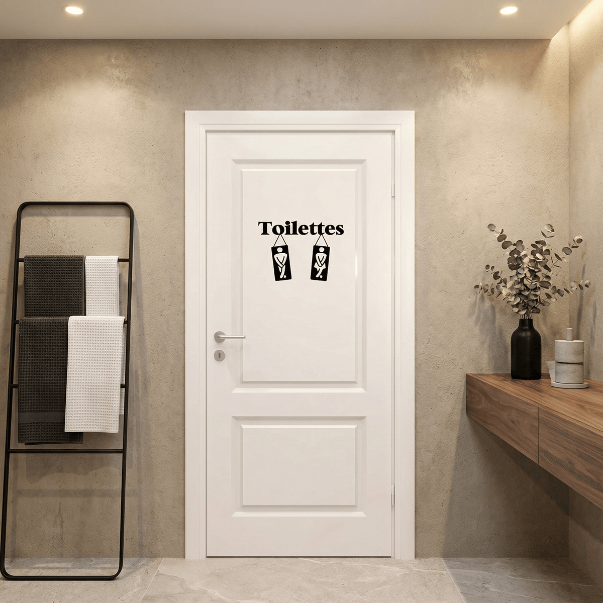 Sticker Mural Porte de Toilette Pictogramme