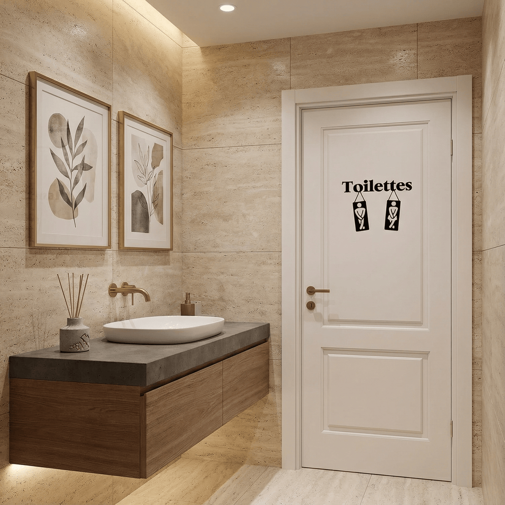 Sticker Mural Porte de Toilette Pictogramme