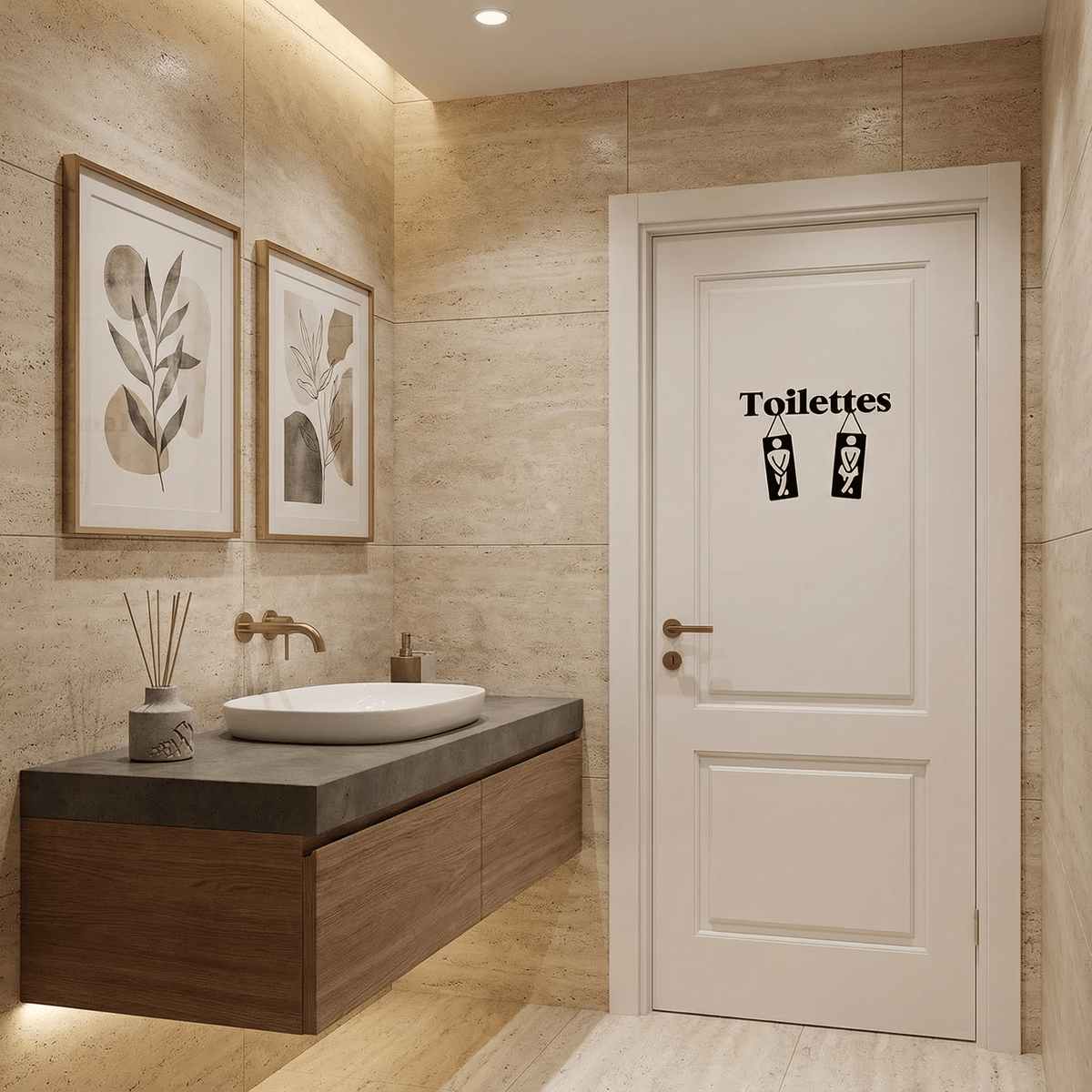 Sticker Mural Porte de Toilette Pictogramme