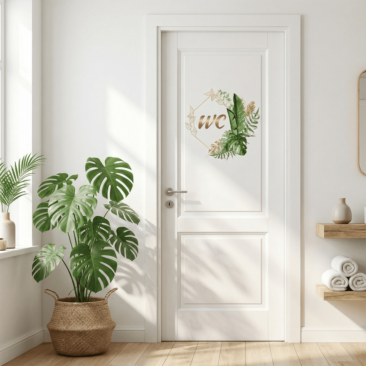 Sticker Mural Porte WC Végétal