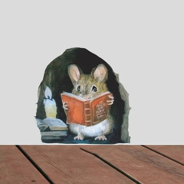 Sticker Mural Trompe l'Œil Souris
