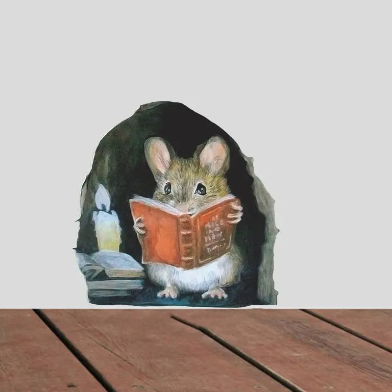 Sticker Mural Trompe l'Œil Souris