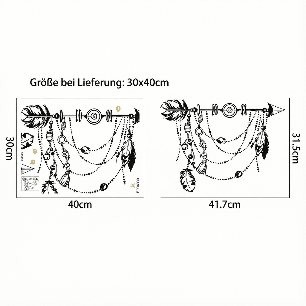 Wandtattoo Boho-Pfeil - Maße