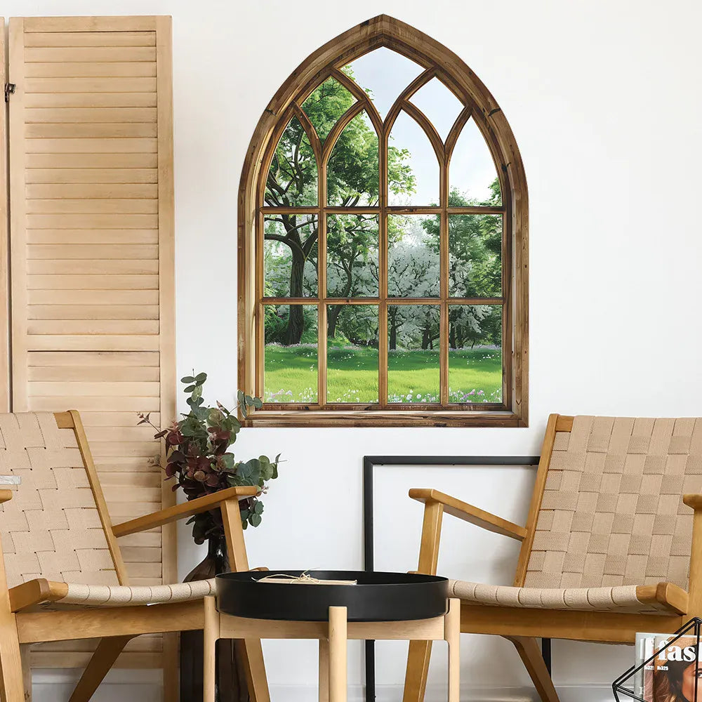 Stickers Muraux 3D Fenêtre Arc Gothique green