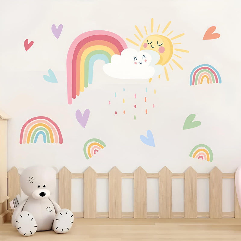 Stickers Muraux Arc-en-Ciel Soleil et Nuage Chambre Bébé