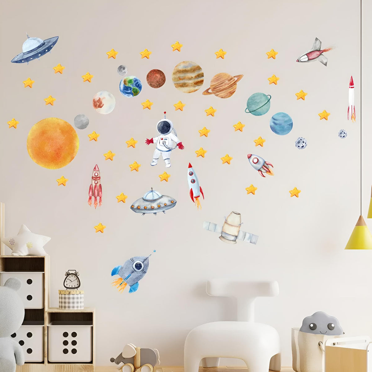 Stickers Muraux Astronaute et Planètes Chambre Enfant