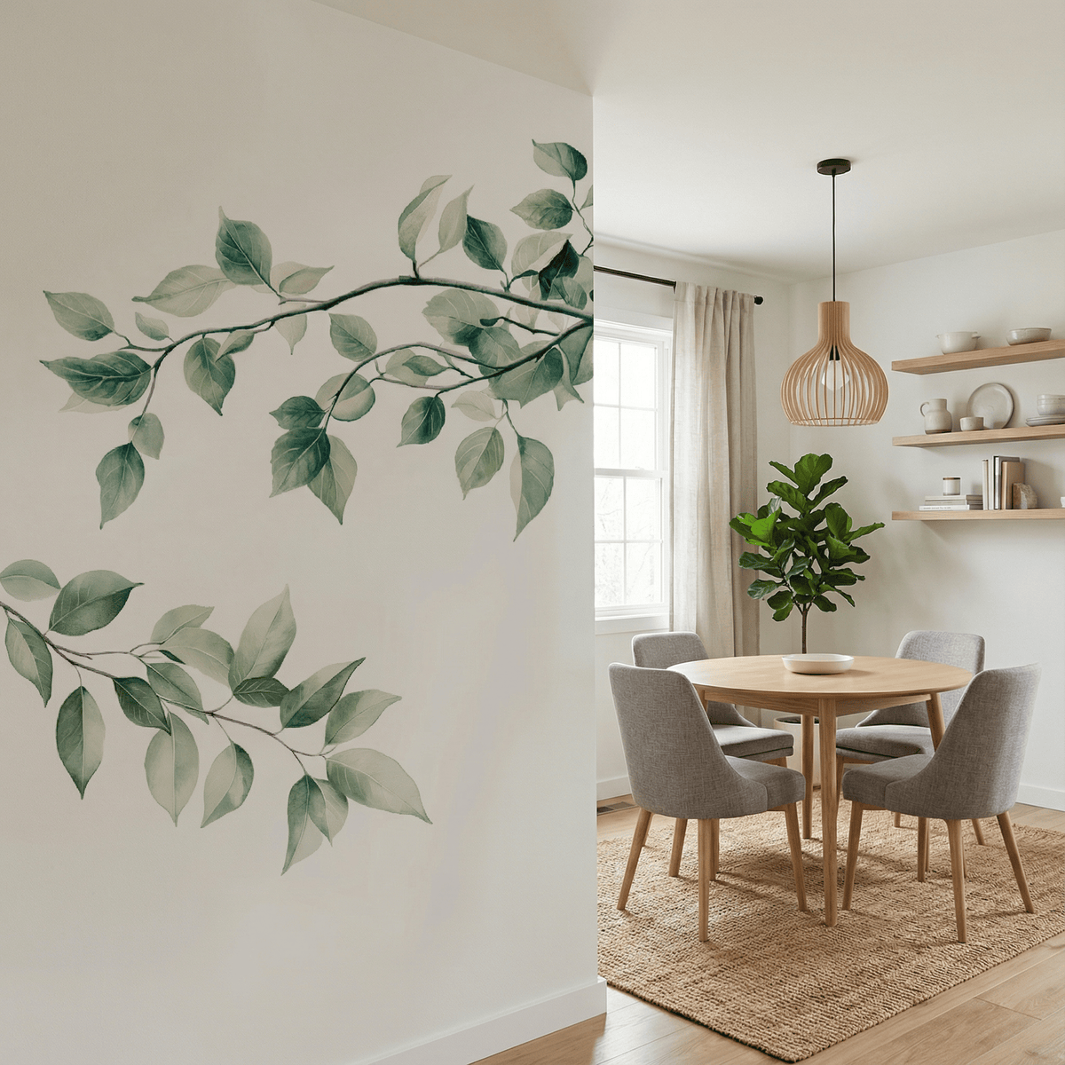 Stickers Muraux Branche d'Arbre Vert Pastel