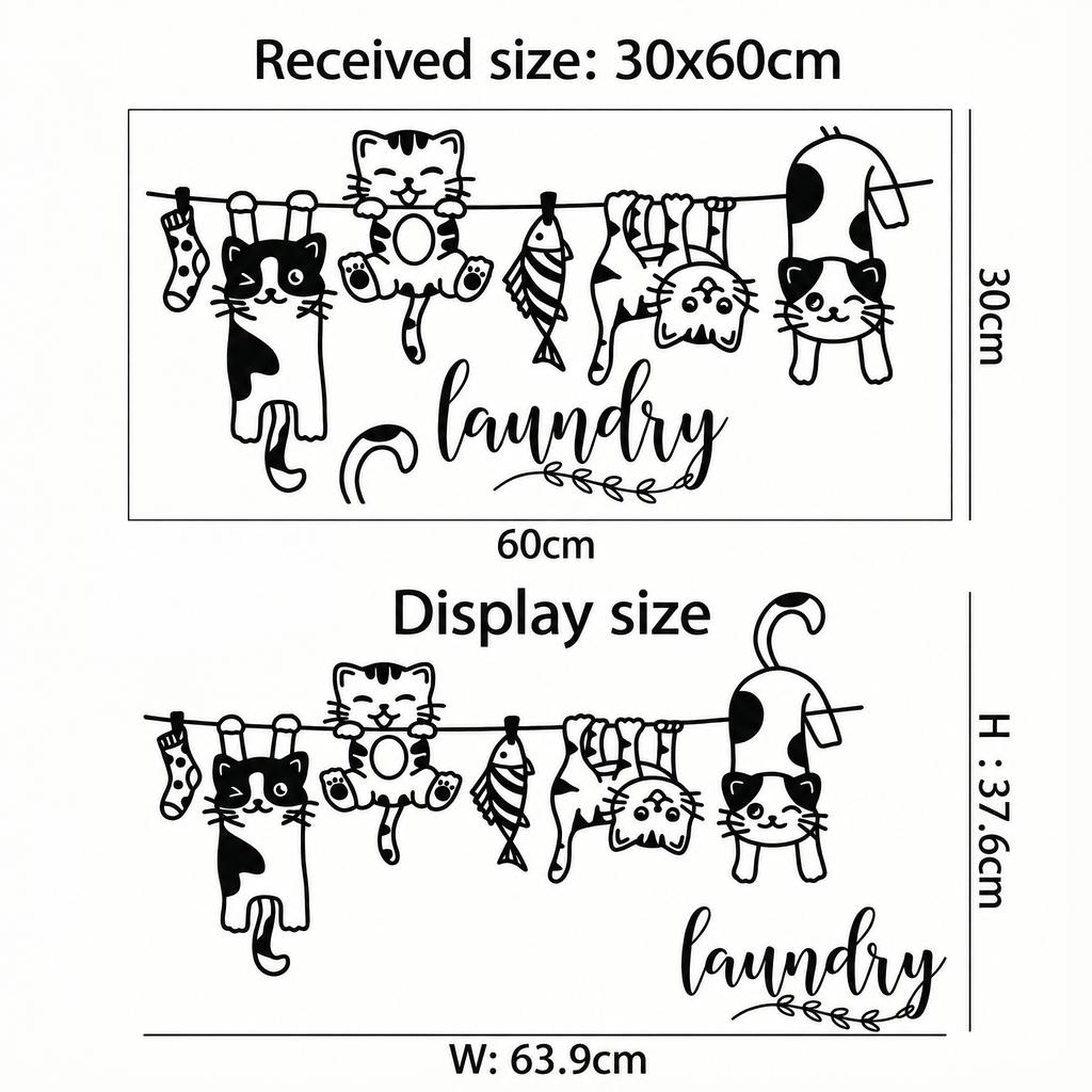 Laundry Room Wall Stickers - dimensions