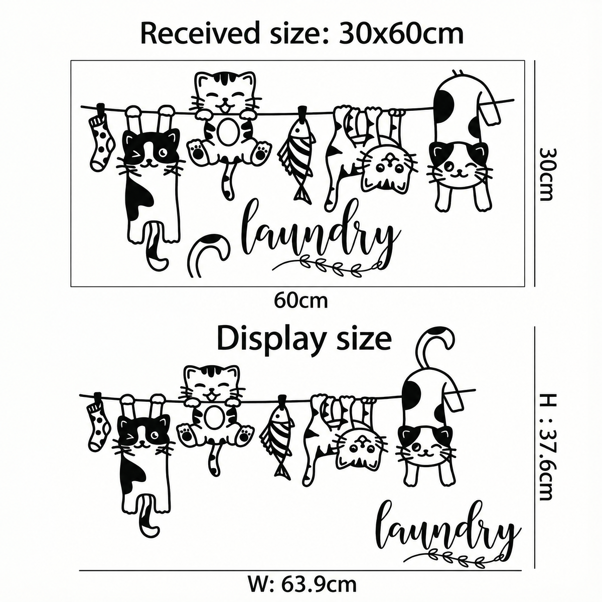 Laundry Room Wall Stickers - dimensions