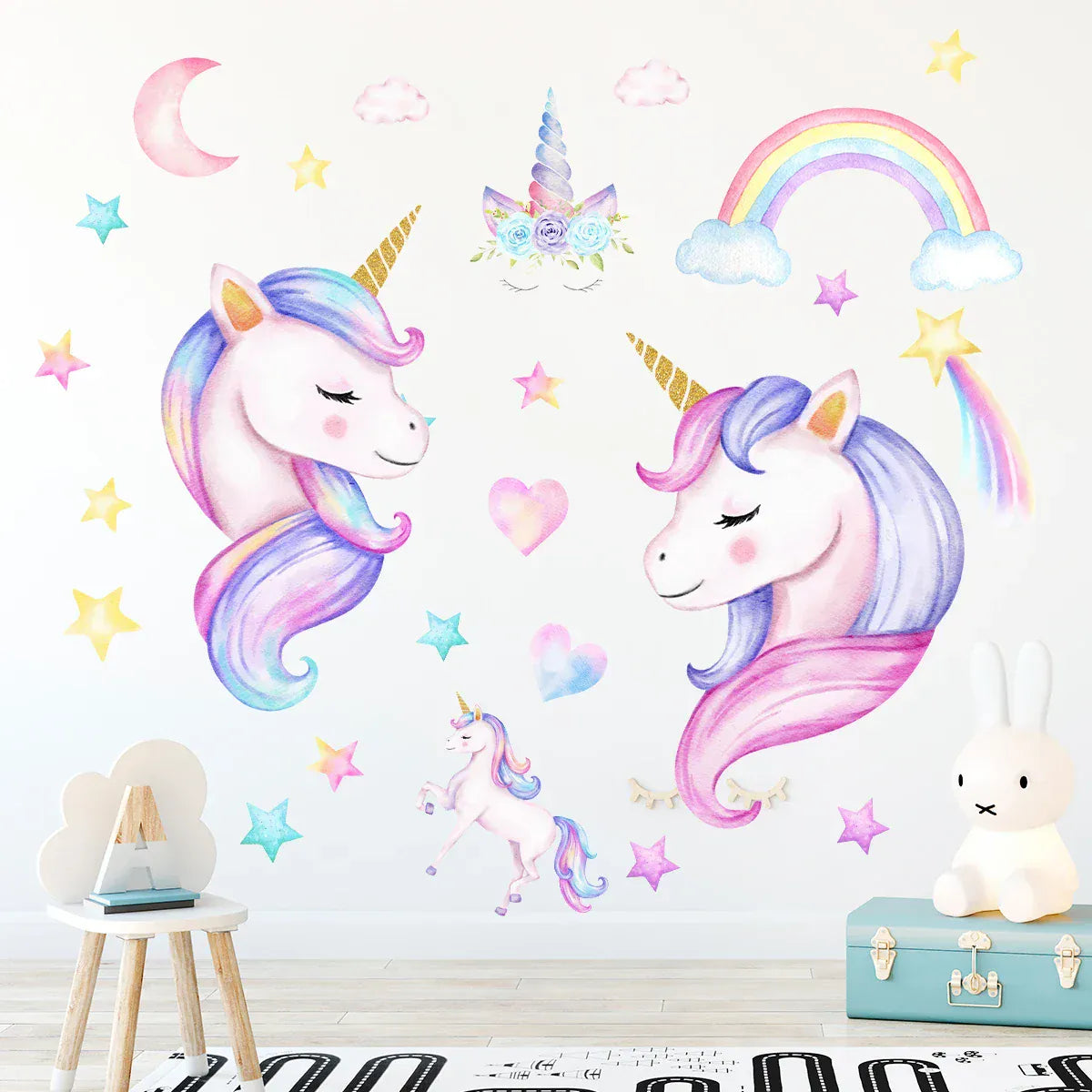 Stickers Muraux Buste Licorne