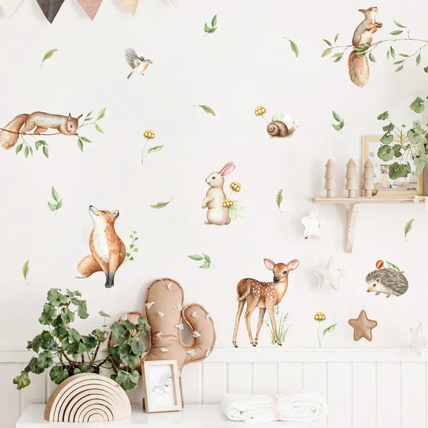 Stickers Muraux Chambre Bébé Animaux de la Forêt