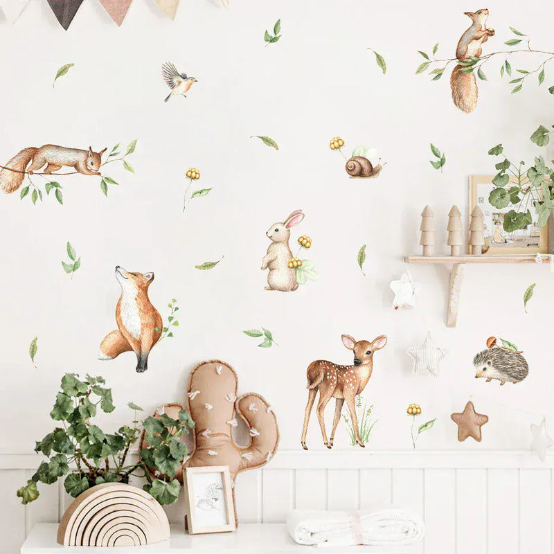 Stickers Muraux Chambre Bébé Animaux de la Forêt