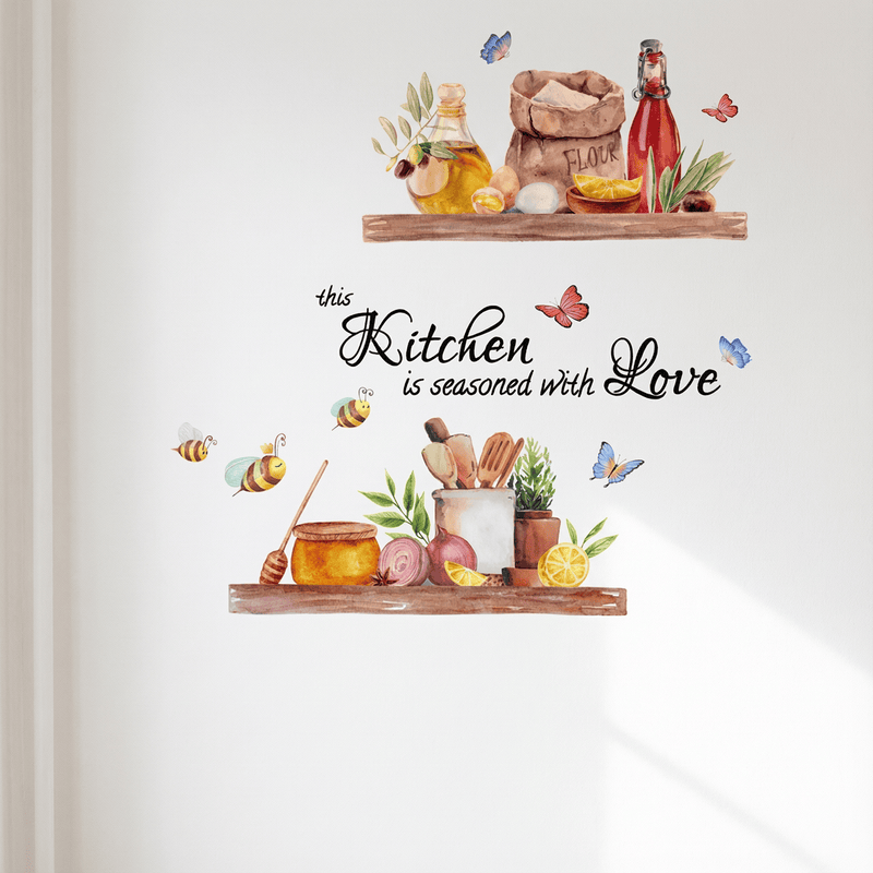 Stickers Muraux Cuisine Assaisonnée avec Amour