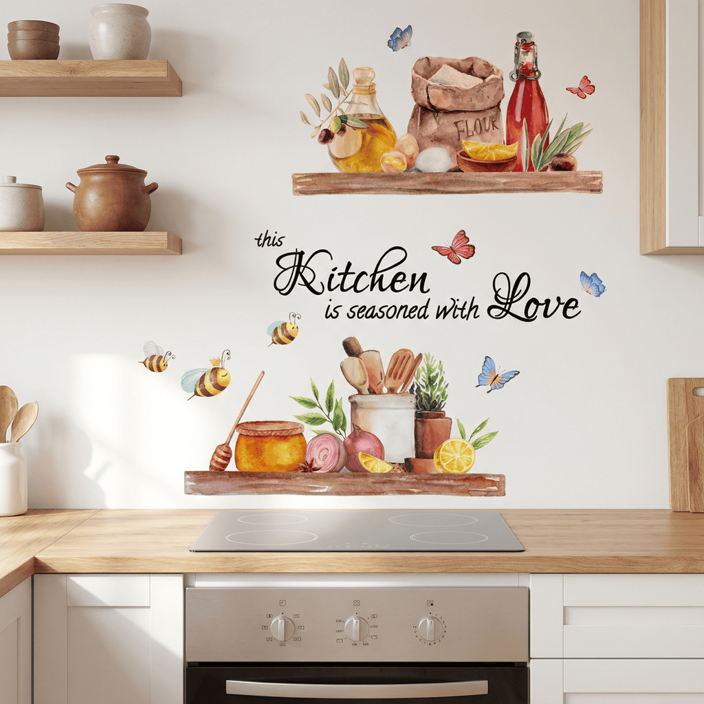 Stickers Muraux Cuisine Assaisonnée avec Amour