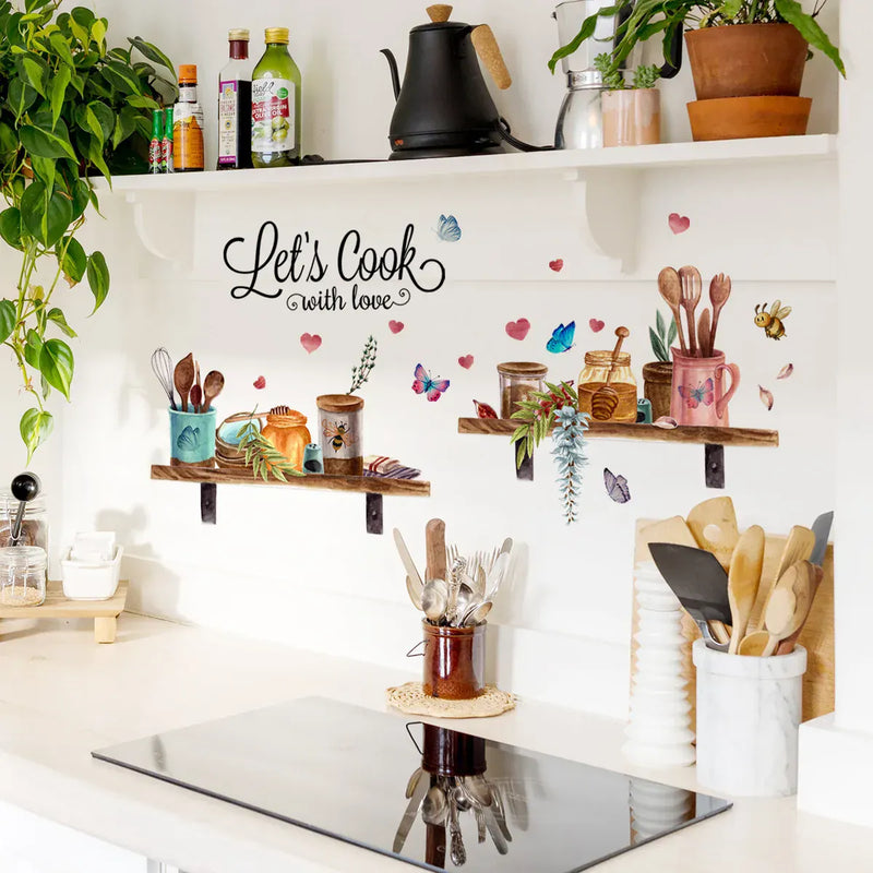 Stickers Muraux Cuisine Cuisinons avec Amour