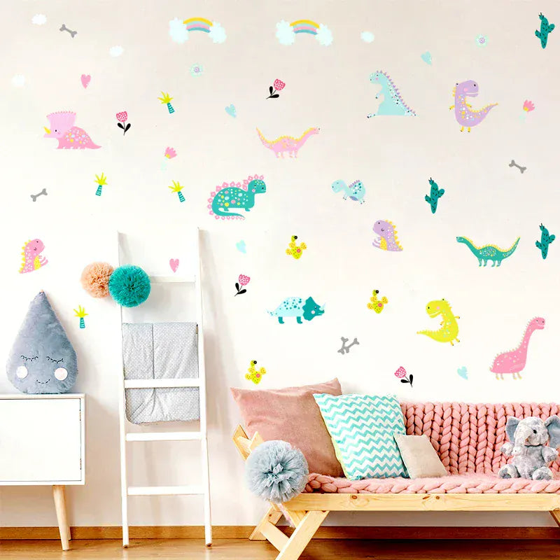 Stickers Muraux Dinosaure Chambre Fille
