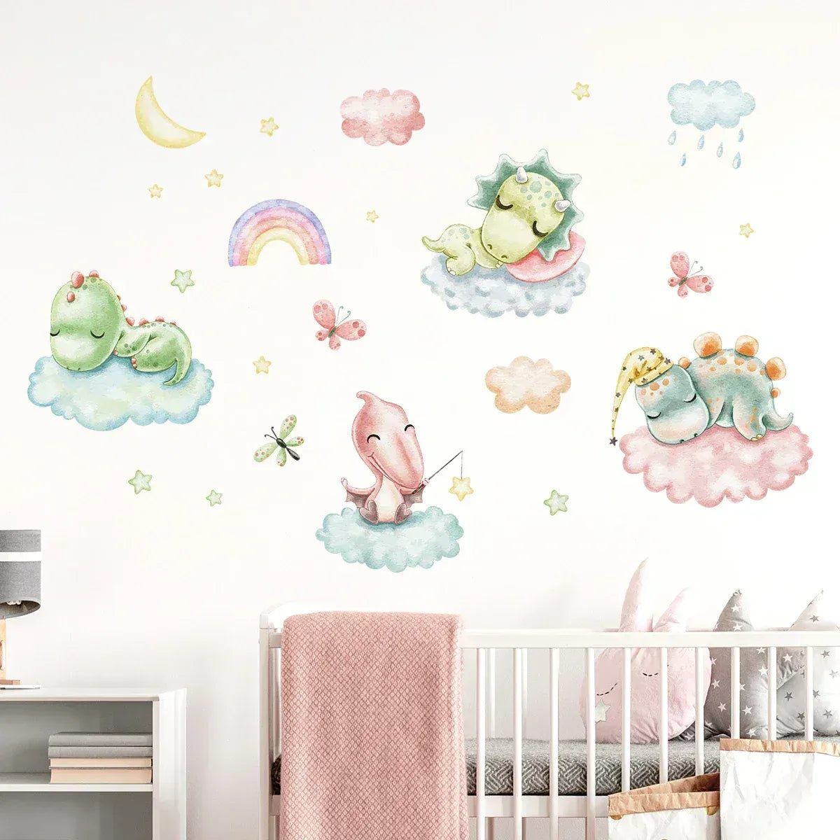 Stickers Muraux Dinosaure Pastel