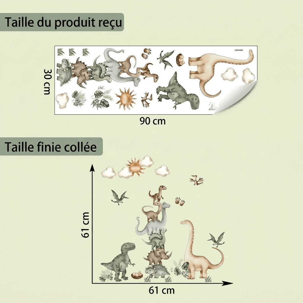 Stickers Muraux Dinosaures Aquarelle Chambre Enfant