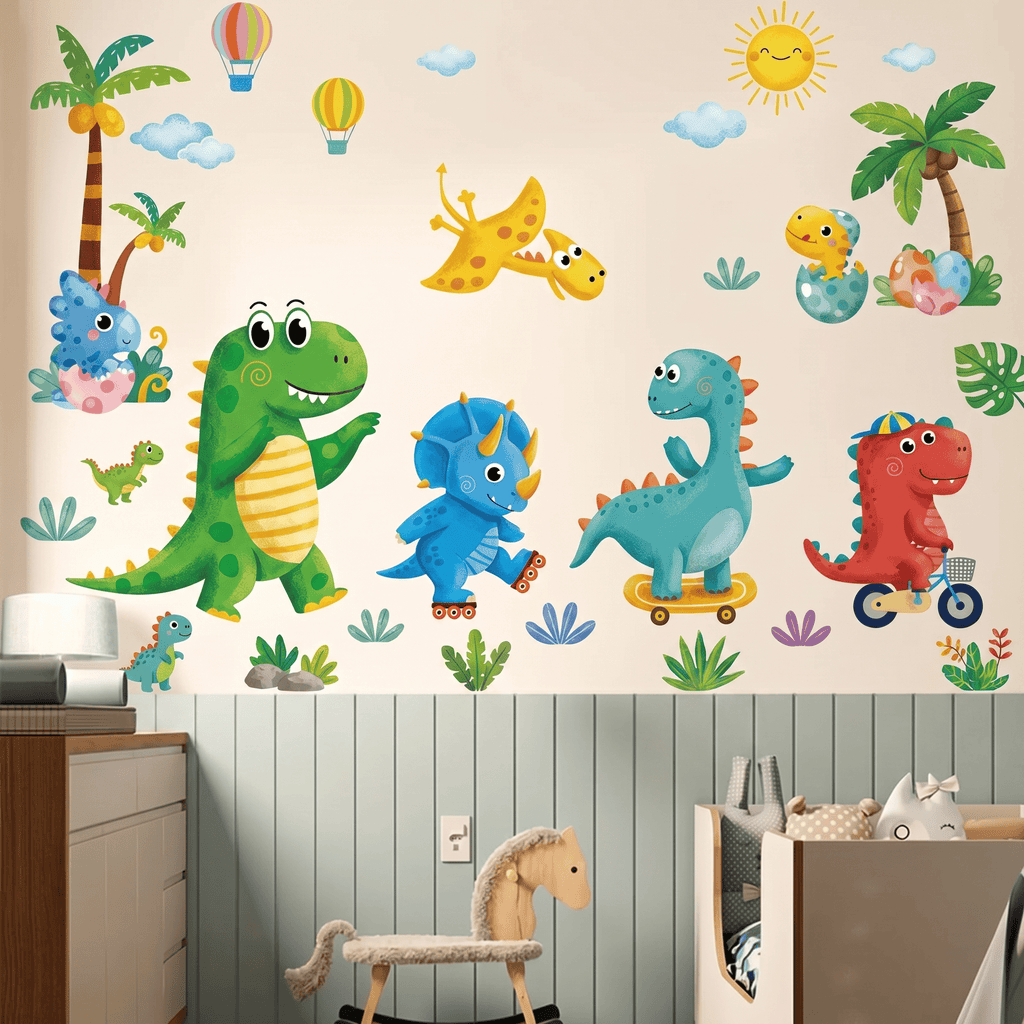 Stickers Muraux Dinosaures Multicolores Chambre Enfant