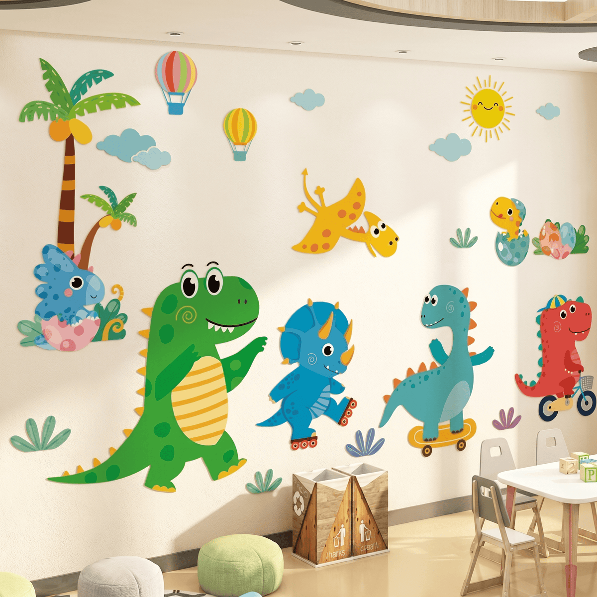 Stickers Muraux Dinosaures Multicolores Chambre Enfant