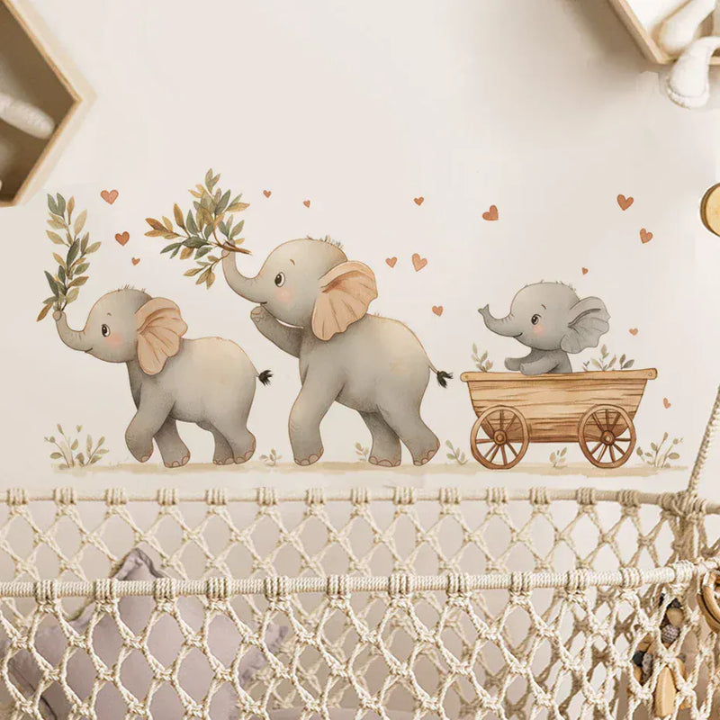 Stickers Muraux Enfant Famille Éléphant