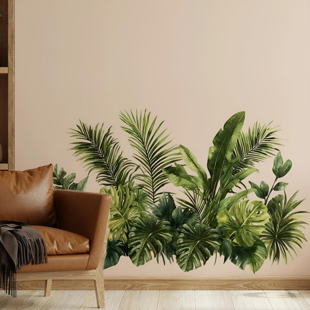 Stickers Muraux Feuillage Tropical Plantes Vertes Déco