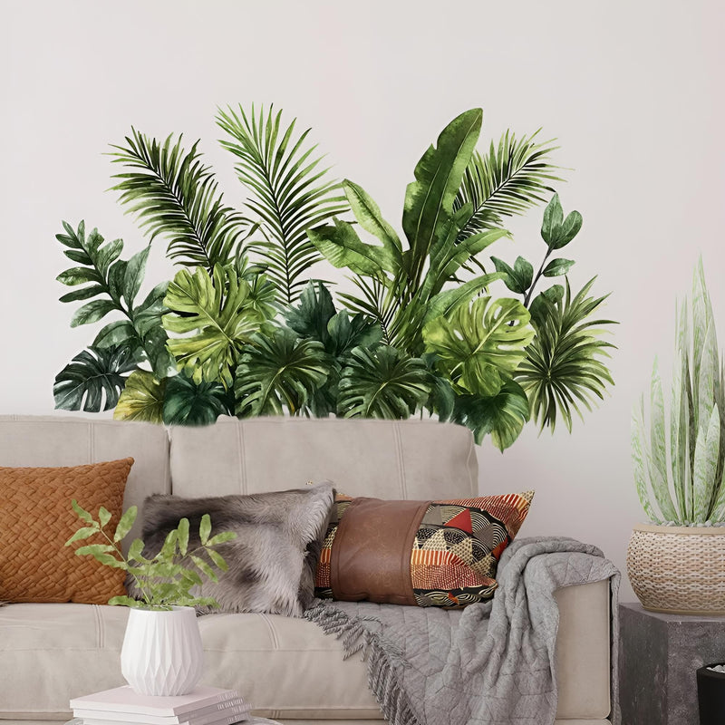 Stickers Muraux Feuillage Tropical Plantes Vertes Déco