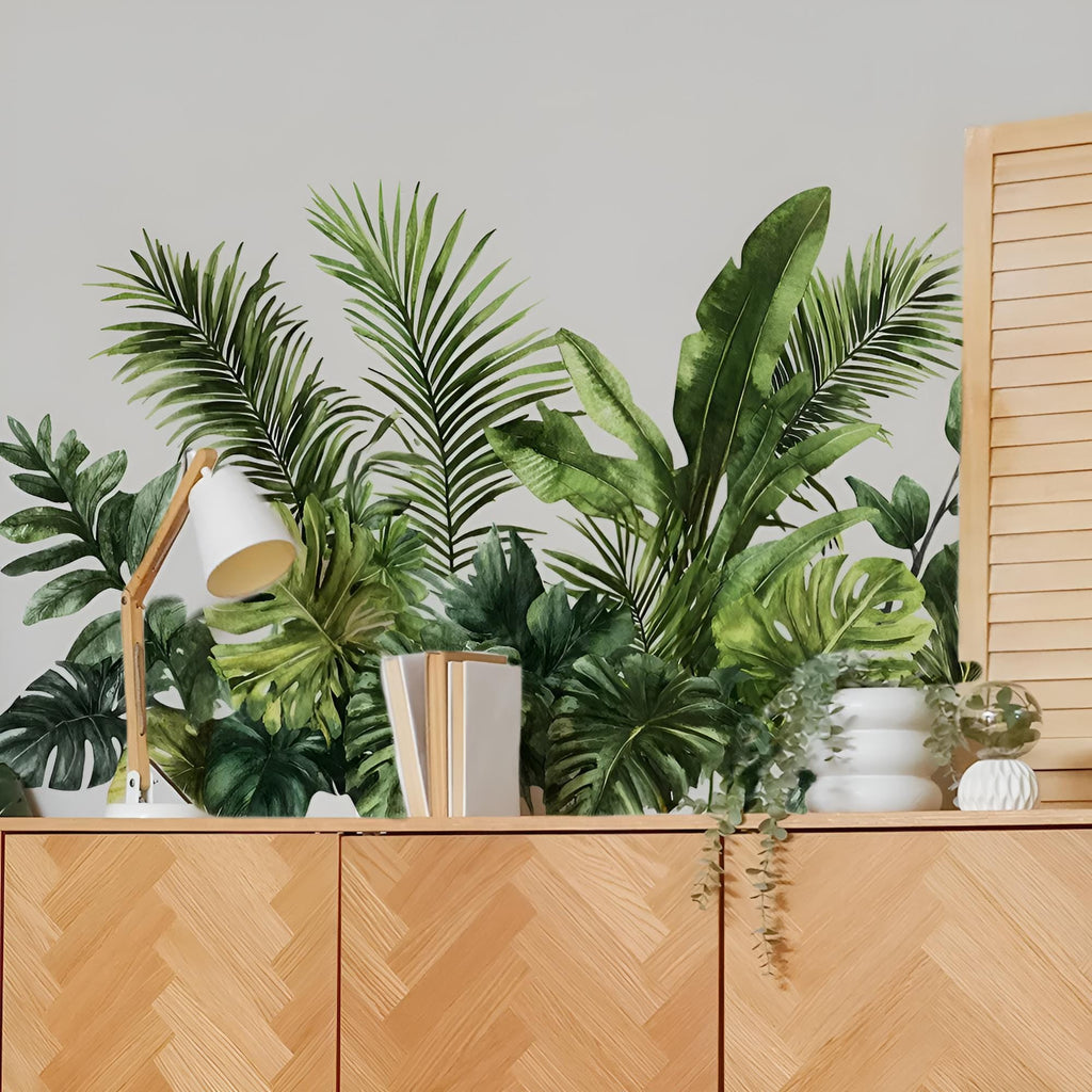 Stickers Muraux Feuillage Tropical Plantes Vertes Déco