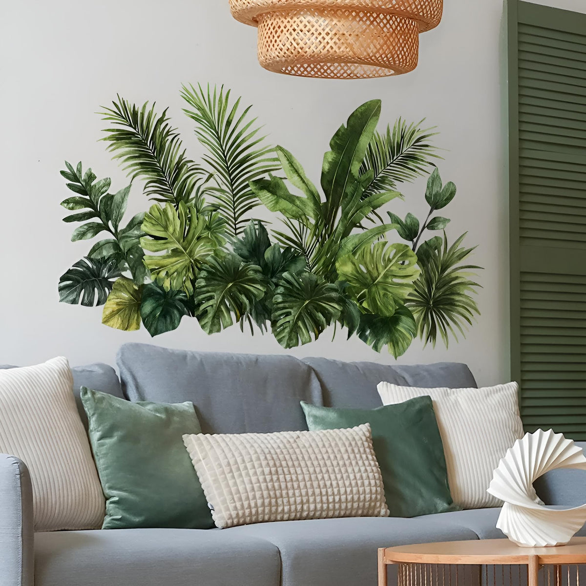 Stickers Muraux Feuillage Tropical Plantes Vertes Déco