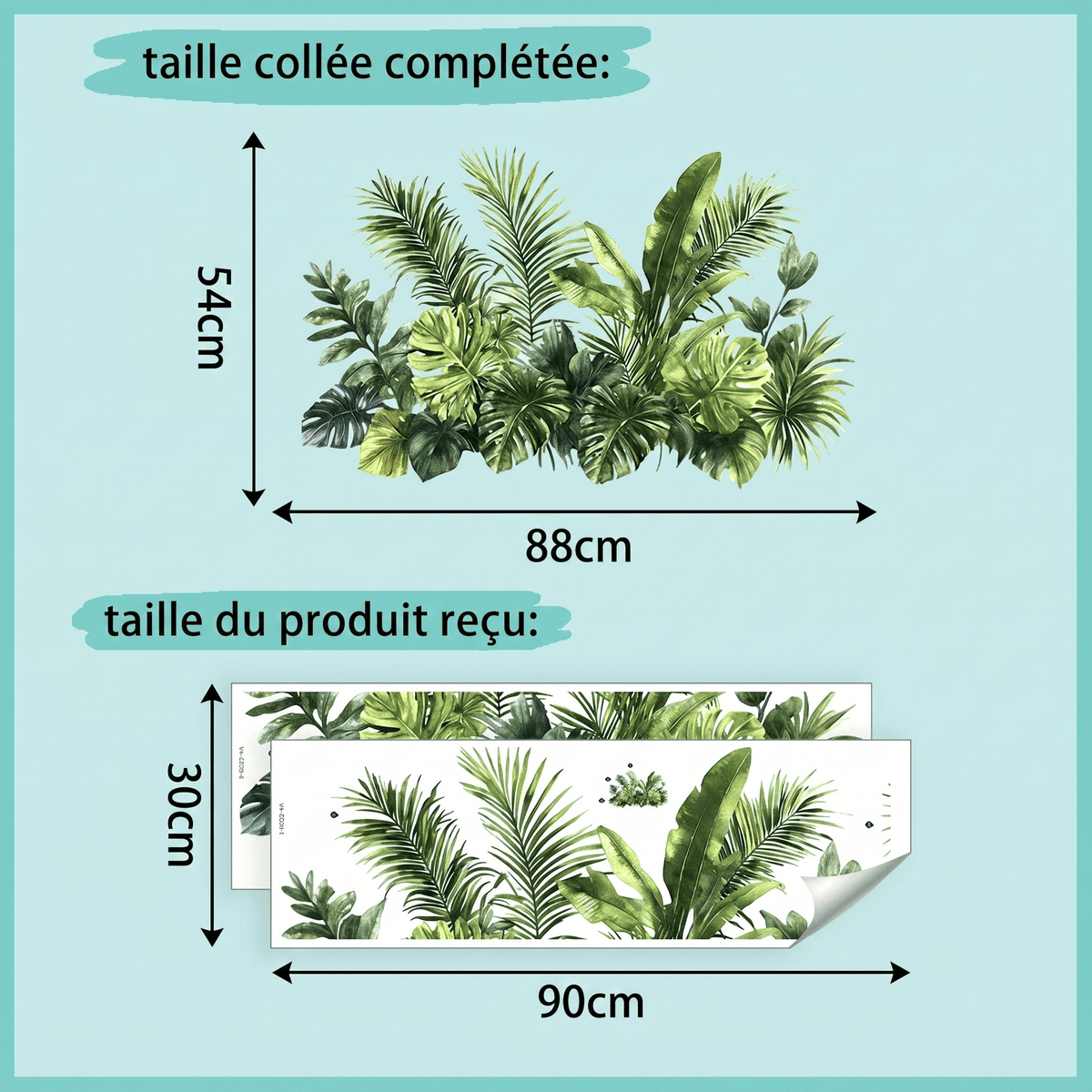 Stickers Muraux Feuillage Tropical Plantes Vertes Déco