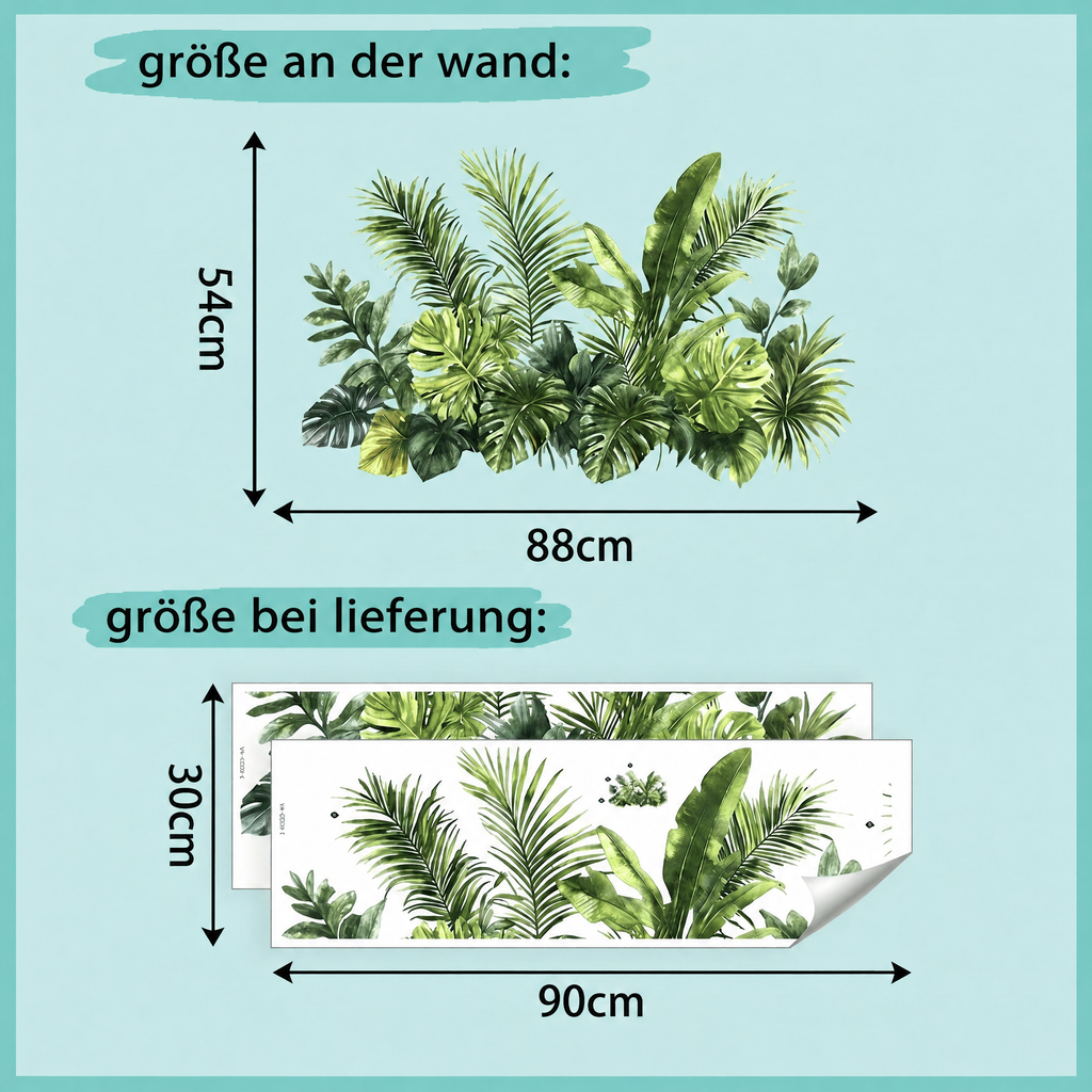 Wandtattoo Tropische Grünpflanzen - Maße