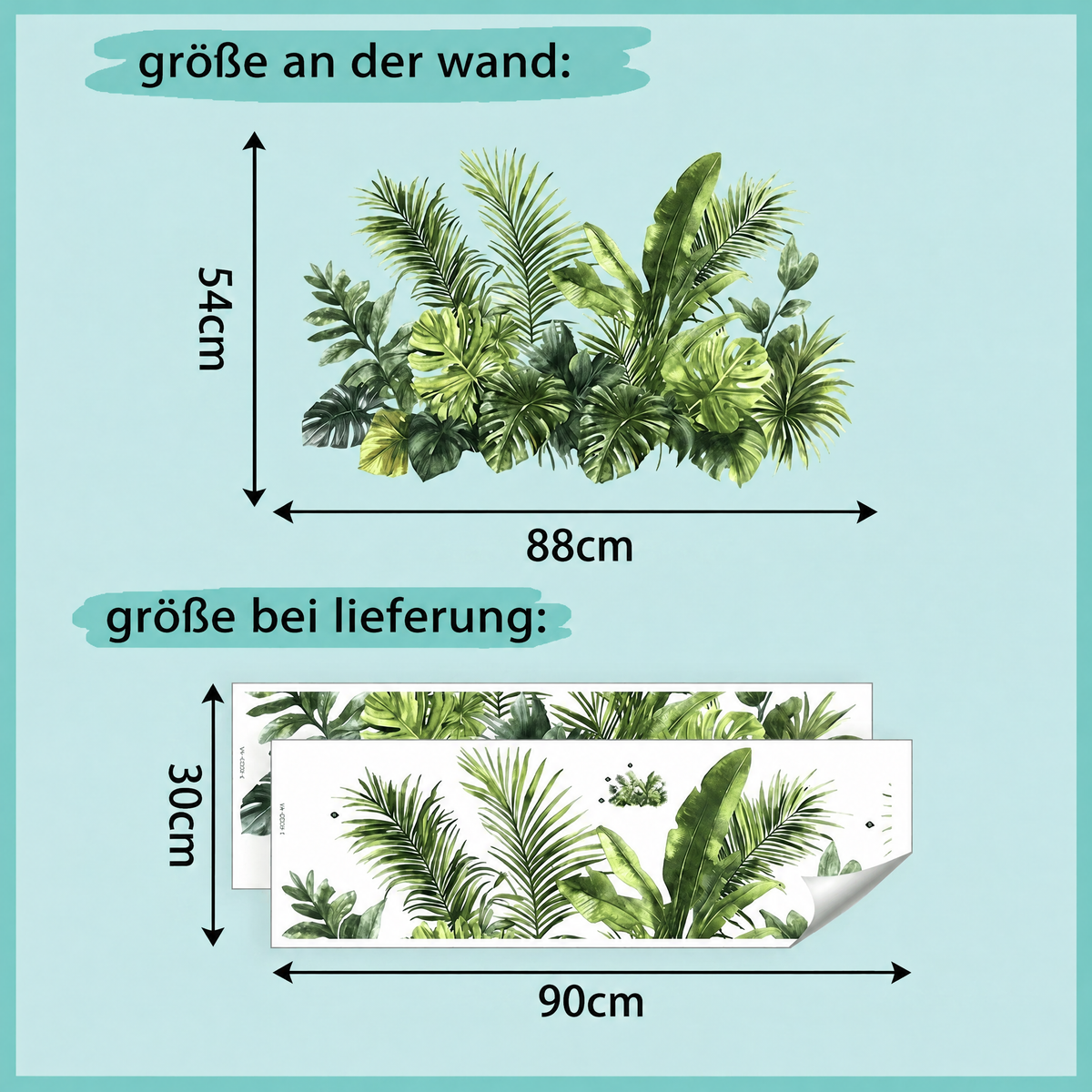 Wandtattoo Tropische Grünpflanzen - Maße