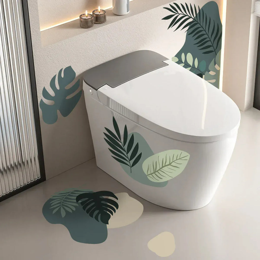 Stickers Muraux Feuilles Vertes Aquarelle