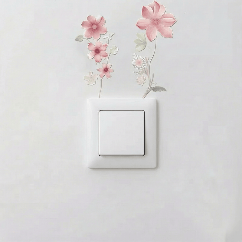 Stickers Muraux Fleurs Interrupteur