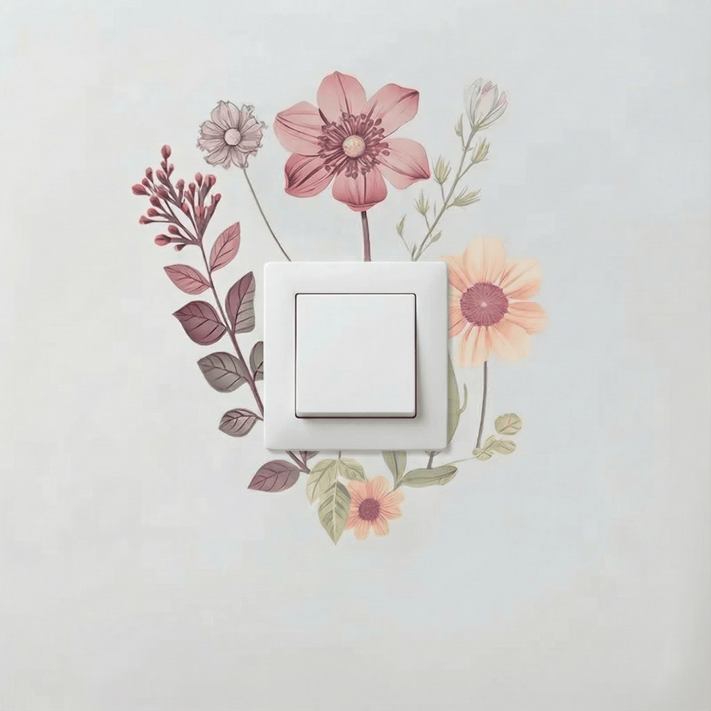 Stickers Muraux Fleurs Interrupteur