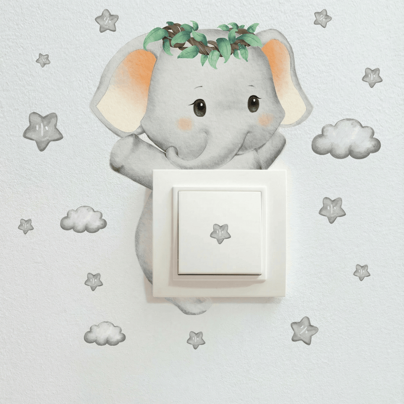 Stickers Muraux Interrupteur Enfant Éléphant