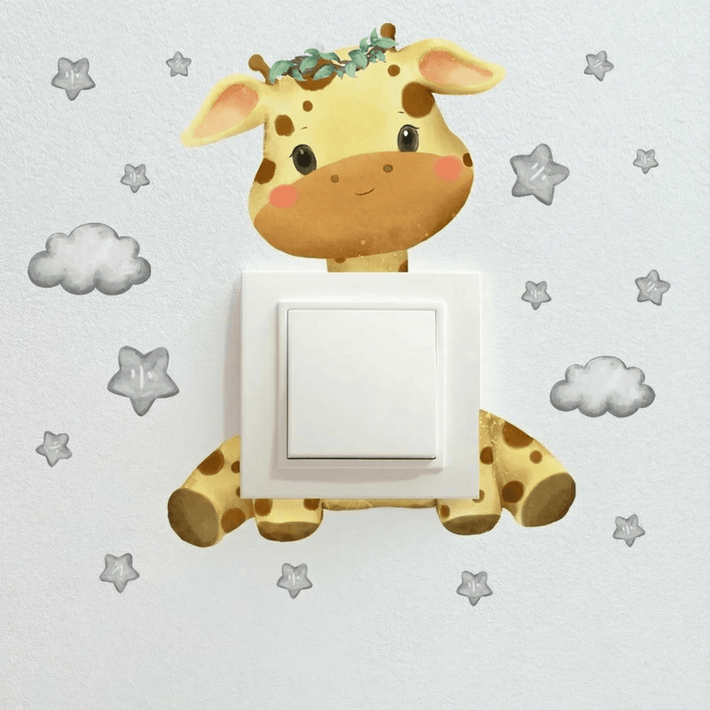 Stickers Muraux Interrupteur Enfant Girafe