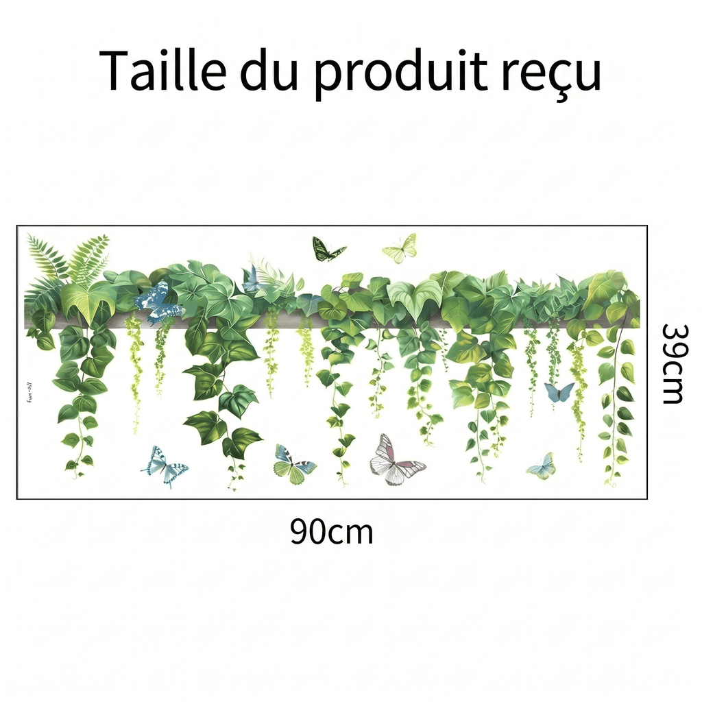 Stickers Muraux Lianes Plantes Papillons Suspendues