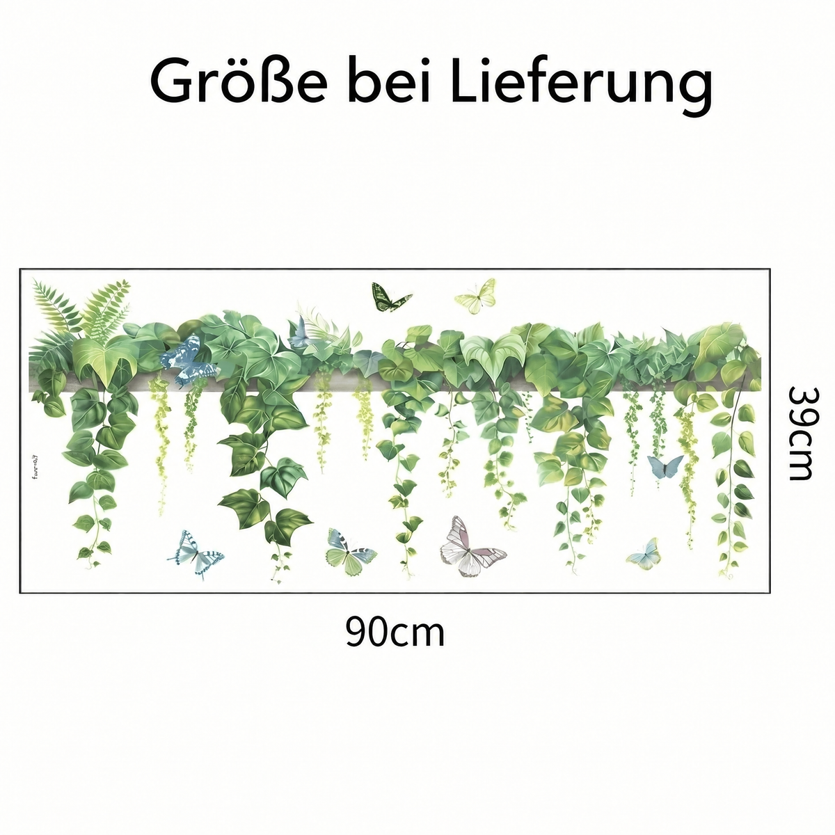 Wandtattoo Hängende Lianen mit Schmetterlingen - Maße